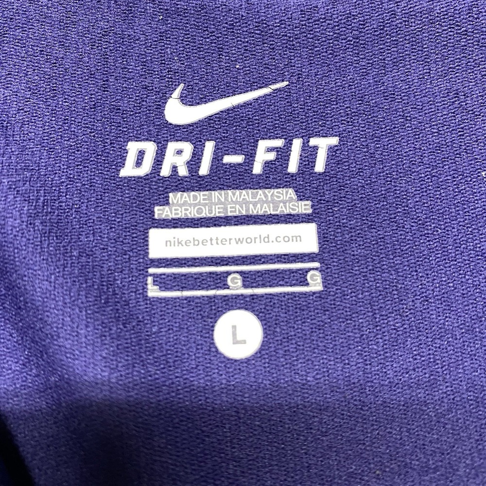 Nike Running Womens Sz L Purple Neon Dri-Fit 1/4 Zip Pullover Top‎ - Picture 5 of 11